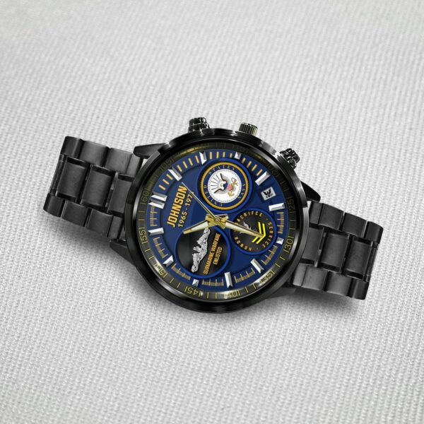 Navy Badge Watch Stainless Steel Black SS1 (2)