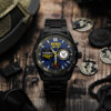 Navy Badge Watch Stainless Steel Black SS1 (7)