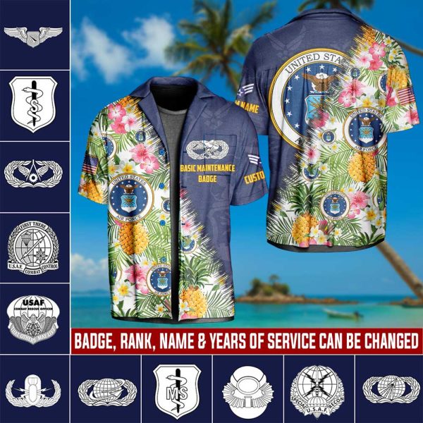1 AirForce Badge Aloha Shirt