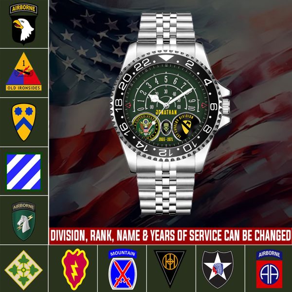 1 Army Base Pay Chart Army Division Stainless Steel Silver Watch SS7 1
