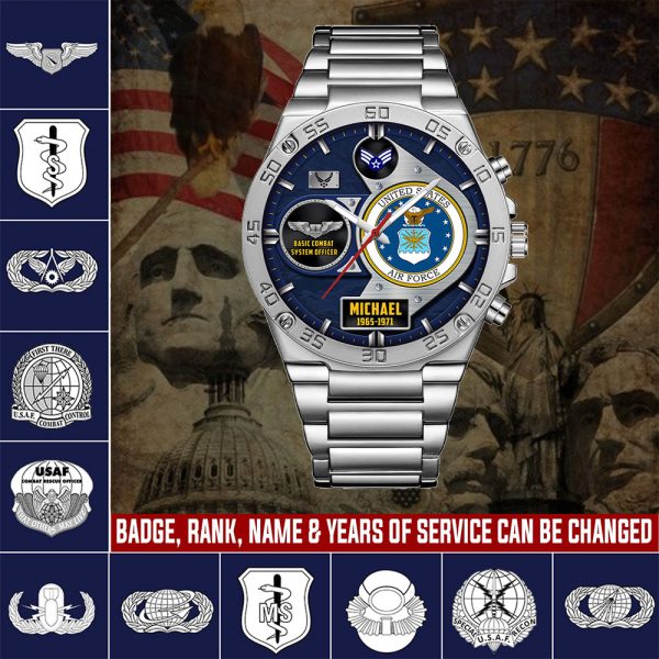 1 Custom Air Force Badge Stainless Watch 13 1