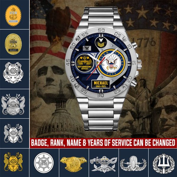 1 Custom Navy Badge Stainless Watch ss13