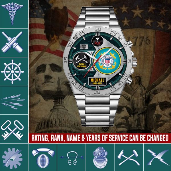 1 Custom USCG Rating Stainless Watch ss13
