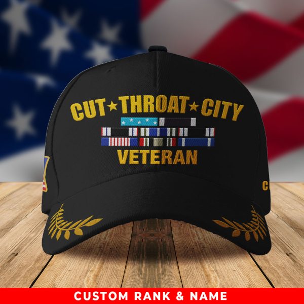 1 Cut Throat City Veteran Embroidered Hats Custom Rank