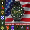 1 Military Order Ranks Army Division Black Stainless Steel Watch SS8 1
