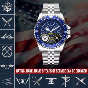 1 Nimitz Class Ship Navy Rating Stainless Steel Silver Watch SS7 1
