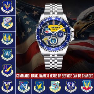 1 Us Air Force Airforce Command Stainless Steel Silver Watch SS10 1