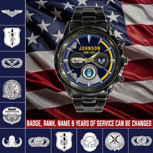 1 Us AirForce Badge Personalised Watch SS14