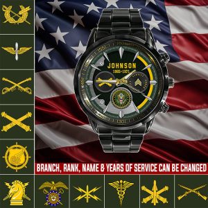 1 Us Army Branch Personalised Watch SS14