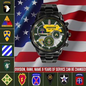 1Ranks For Officers In The Army Army Division Black Stainless Steel Watch SS10 1