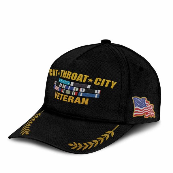 2 Cut Throat City Veteran Embroidered Hats custom