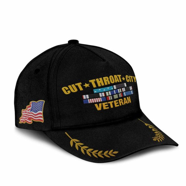 4 Cut Throat City Veteran Embroidered Hats custom