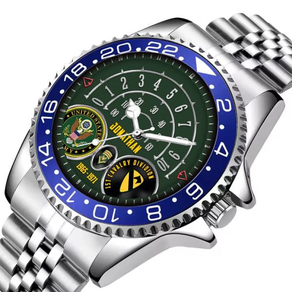 Army Base Pay Chart Army Division Stainless Steel Silver Watch SS7 10