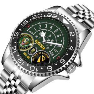 Army Base Pay Chart Army Division Stainless Steel Silver Watch SS7 2