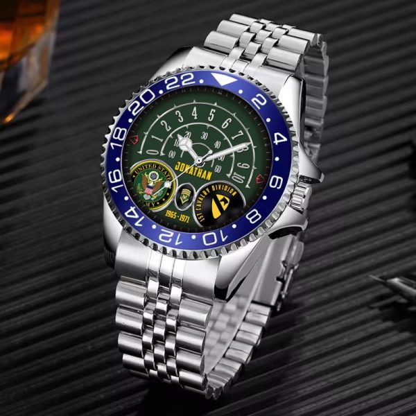 Army Base Pay Chart Army Division Stainless Steel Silver Watch SS7 9