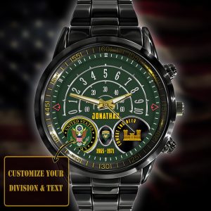 Army Enlisted Rank Insignia Army Branch Black Black Stainless Steel Watch SS7 2