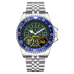 Army Enlisted Ranks And Insignia Army Branch Black Stainless Steel Silver Watch SS7 10