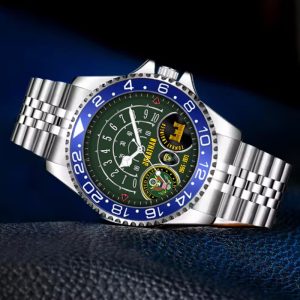 Army Enlisted Ranks And Insignia Army Branch Black Stainless Steel Silver Watch SS7 7