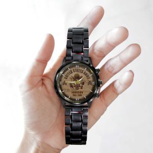 Army Ranks Chart Army Branch Black Black Stainless Steel Watch SS11 6