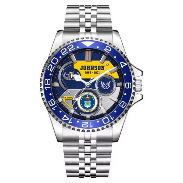 Bases Us Air Force Airforce Badge Stainless Steel Silver Watch SS10 10