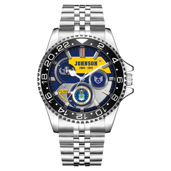 Bases Us Air Force Airforce Badge Stainless Steel Silver Watch SS10 9