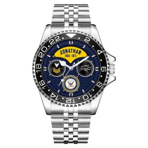 Body Fat Percentage Calculator Navy Navy Rating Stainless Steel Silver Watch SS9 4