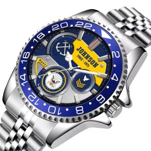 Body Fat Us Navy Calculator Navy Rating Stainless Steel Silver Watch SS10 2