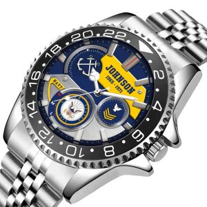 Body Fat Us Navy Calculator Navy Rating Stainless Steel Silver Watch SS10 3
