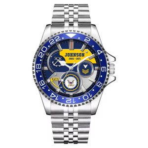 Body Fat Us Navy Calculator Navy Rating Stainless Steel Silver Watch SS10 8