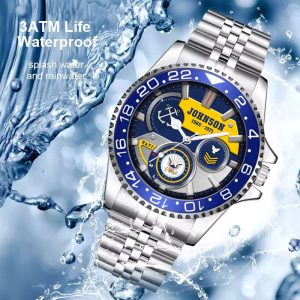 Body Fat Us Navy Calculator Navy Rating Stainless Steel Silver Watch SS10 9