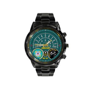 Coast Guard New London USCG Rating Black Stainless Steel Watch SS7 3