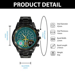 Coast Guard New London USCG Rating Black Stainless Steel Watch SS7 7
