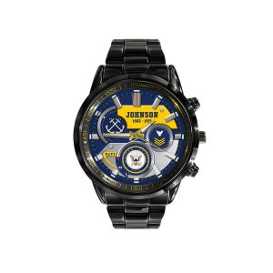 Columbia Class Submarine Navy Rating Black Stainless Steel Watch SS10 3