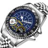 Constellation Class Frigate Navy Badge Stainless Steel Silver Watch SS7 3