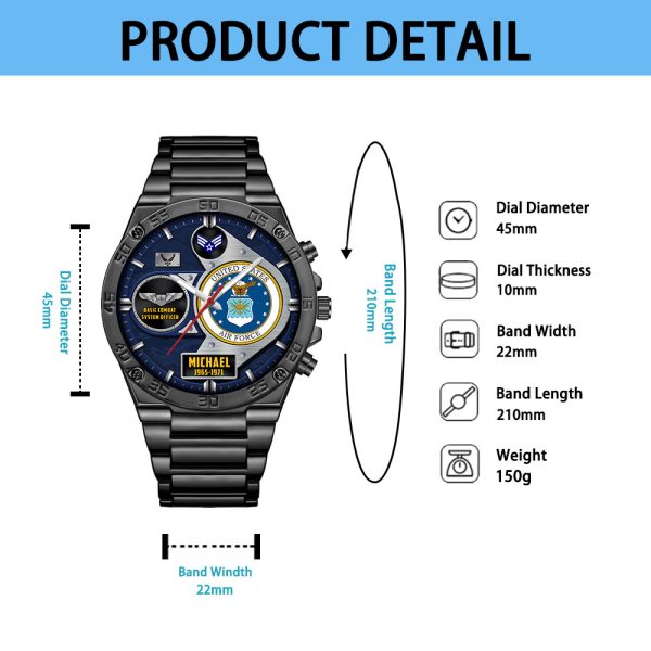 Custom Air Force Badge Stainless Watch 13 3