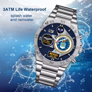 Custom Air Force Badge Stainless Watch 13 8