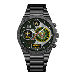 Custom Army Branch Insgnia Staniless Watch ss13 1