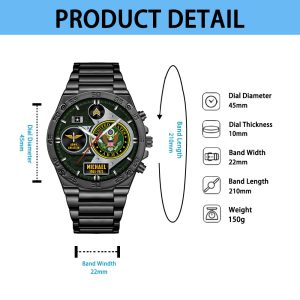 Custom Army Branch Insgnia Staniless Watch ss13 3