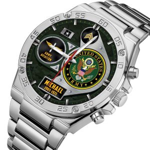 Custom Army Branch Insgnia Staniless Watch ss13 4