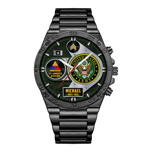 Custom Army Division stainless Watch ss13 1