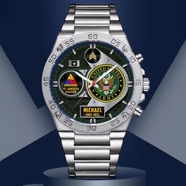 Custom Army Division stainless Watch ss13 6