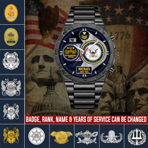 Custom Navy Badge Stainless Watch ss13 1