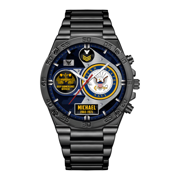 Custom Navy Badge Stainless Watch ss13 1