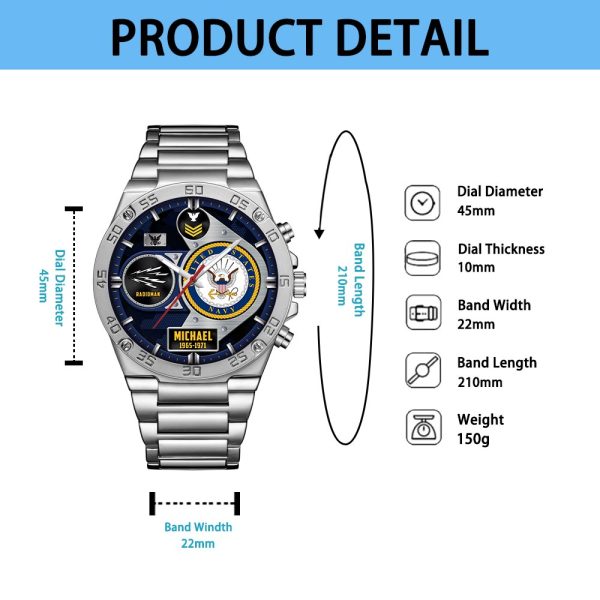 Custom Navy Rating Stainless Watch ss13 5