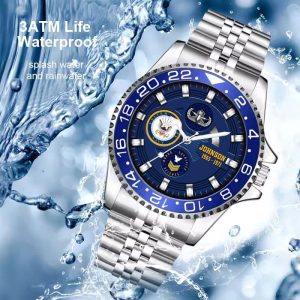 Destroyer Class Ship Navy Badge Stainless Steel Silver Watch SS8 7