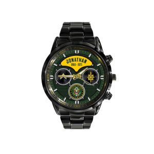 Military Ranks Army Officer Army Branch Black Black Stainless Steel Watch SS9 6