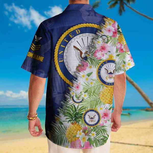 Navy Badge Aloha Shirt 3