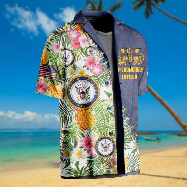 Navy Badge Aloha Shirt 4