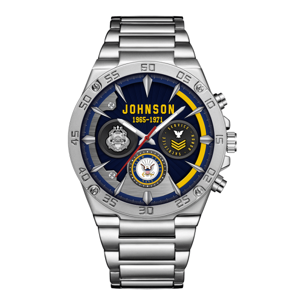 Navy Badge Watches Men Silver SS14 2