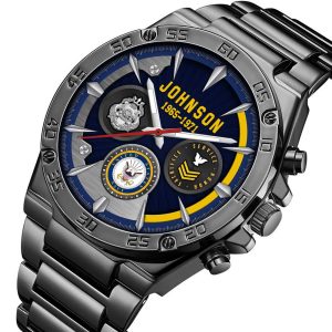 Navy Badge Watches Men Silver SS14 3